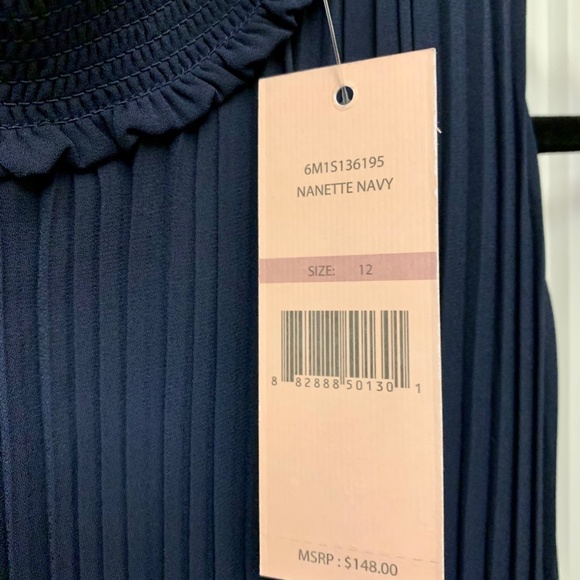 NANETTE LEPORE Pleated Sleeveless Dress Size 12 - Picture 8 of 14